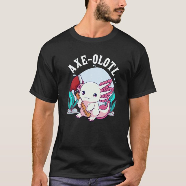 Camiseta Axe olotl Cute Axolotl Holding Axe Axolotl Lumberj (Frente)