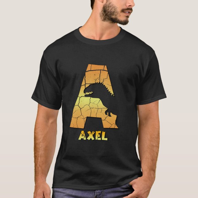 Camiseta Axel personalizou meninos dinossauros lindos e per (Frente)