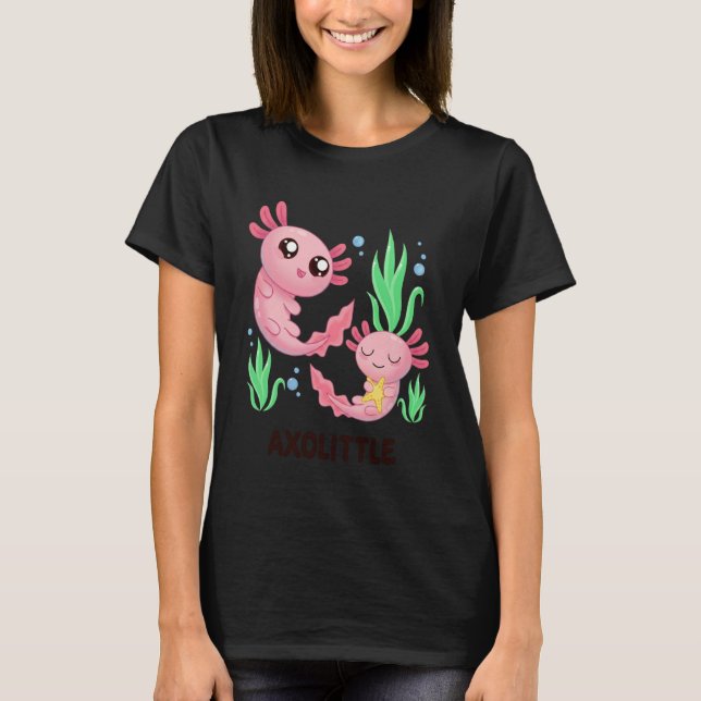 Camiseta Axolittle Cute Axolotl Pun Funny Little Sister Bro (Frente)