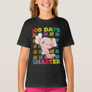 Camiseta Axolote 100 Dias Mais Inteligente 100º Dia de Aula
