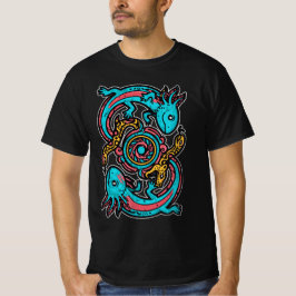 Camiseta Axolote Azteca Xolotl Padrão Tribal mitologia boho