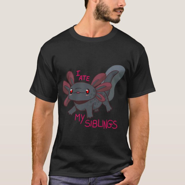 Camiseta axolote bebê preto (Frente)