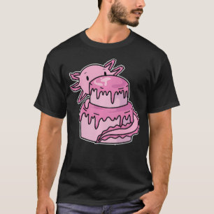 Camiseta Axolote Com Bolo De Aniversário