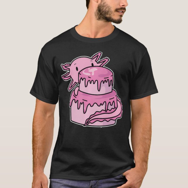 Camiseta Axolote Com Bolo De Aniversário (Frente)