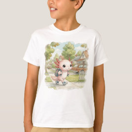 Camiseta Axolote com Mochila – Aquarela para Crianças