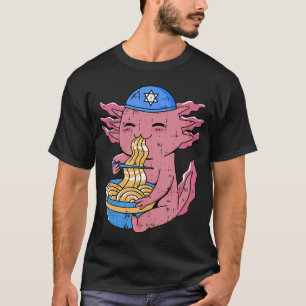 Camiseta Axolote Comendo Ramen Hanukkah Estrela de Davi Cha