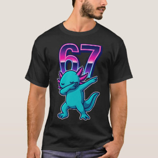 Camiseta Axolote Engraçado Fazendo Dab 67 Meme Retro Menina