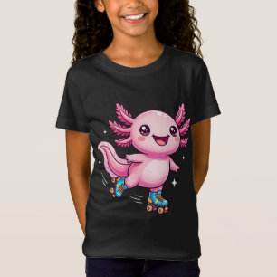 Camiseta Axolote Engraçado Fofo em Patins Kawaii Patinador