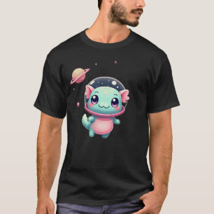 Camiseta Axolote Espacial Galáctico Gato Kawaii Nebulosa Có