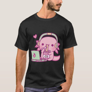 Camiseta Axolote Fofo Ama Macarrão Instantâneo E Anime
