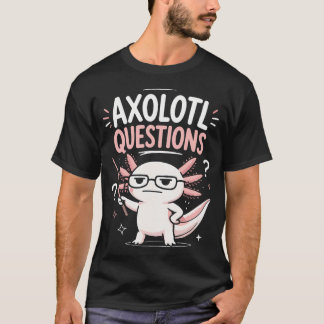 Camiseta Axolote Fofo Com Óculos Perguntando