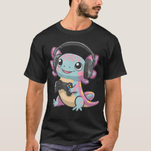 Camiseta Axolôte Fofo Jogando Video Games Axol de Jogos Div
