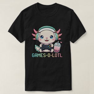 Camiseta Axolote Gamer Fofo com Arte de Boba