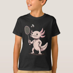 Camiseta Axolote Jogador de Badminton Esporte de Peteca