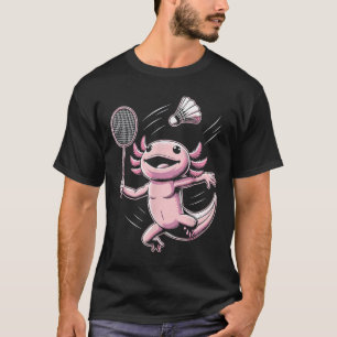 Camiseta Axolote Jogador de Badminton Esporte de Peteca