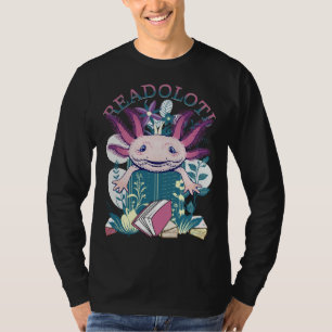 Camiseta Axolote Lendo Livros Readolotl Axolote Fofo Leia