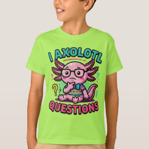 Camiseta Axolote Nerd Cute Eu Axolote Perguntas Marcas Meme