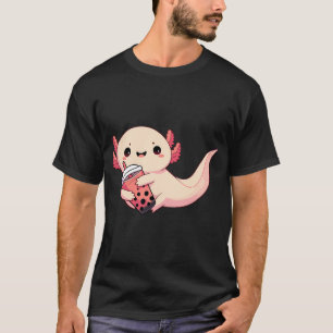 Camiseta Axolote Segurando Chá Boba