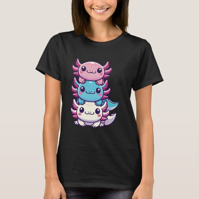 Camiseta Axolotes de Anime Kawaii (Frente)