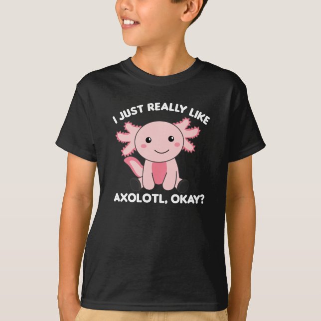 Camiseta Axolotl Amém Animais Cujos Filhos São Rosa (Frente)