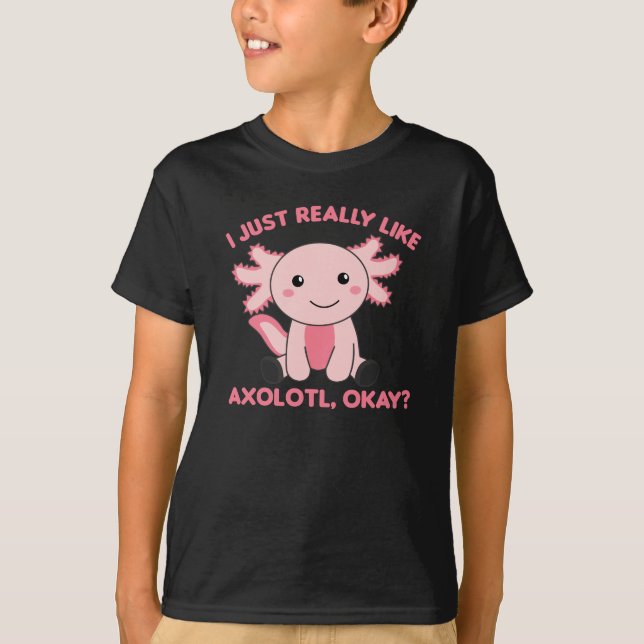 Camiseta Axolotl Amém Animais Cujos Filhos São Rosa (Frente)