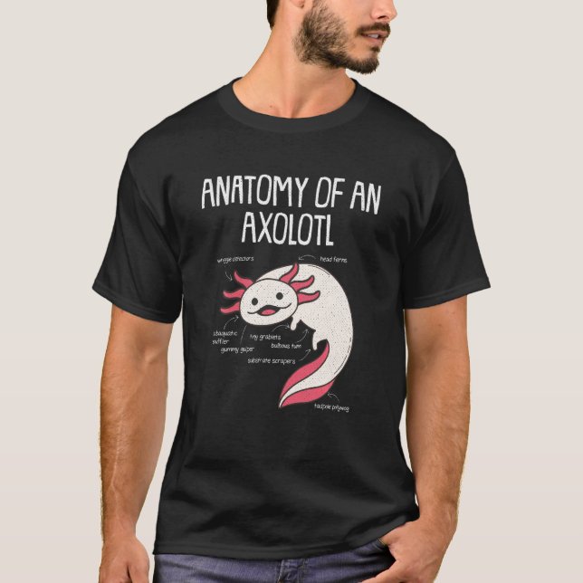 Camiseta Axolotl Anatomy Cinco De Mayo Salamander Mexicano  (Frente)