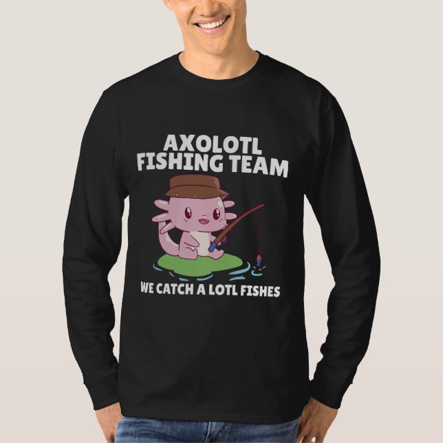 Camiseta Axolotl Angel Team Axolotls Pega Muito Peixe (Frente)