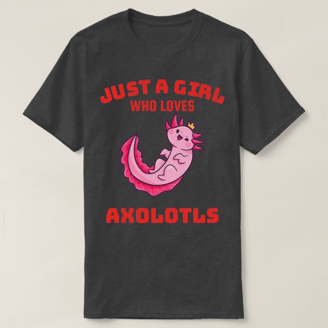 Camiseta Axolotl Animal Girl Love 2 (Frente do Design)