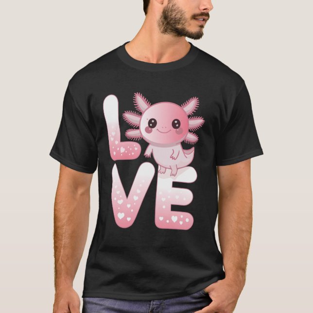 Camiseta Axolotl Animals Kawaii Axolotls Lovers Cute Axolot (Frente)