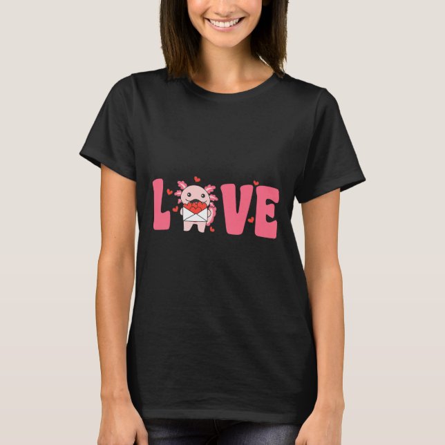 Camiseta Axolotl Animals With Hearts Love Premium Tri-blend (Frente)