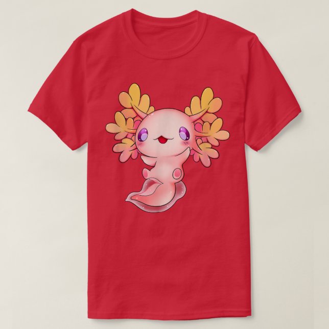 Camiseta Axolotl Anime Peixe Fresco Fresco Lizard Kawaii Pa (Frente do Design)