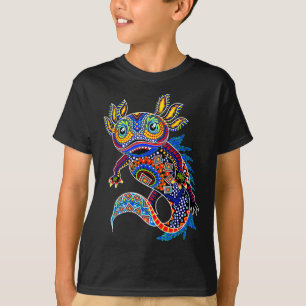 Camiseta Axolotl Art Aztec Mexicano Salamander Cinco México