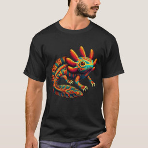 Camiseta Axolotl Art Mexico Aztec Mexicano Anfíbio Salaman