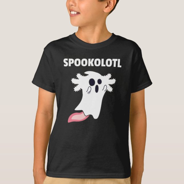 Camiseta Axolotl Assusta Animais Cutrados Para O Halloween (Frente)
