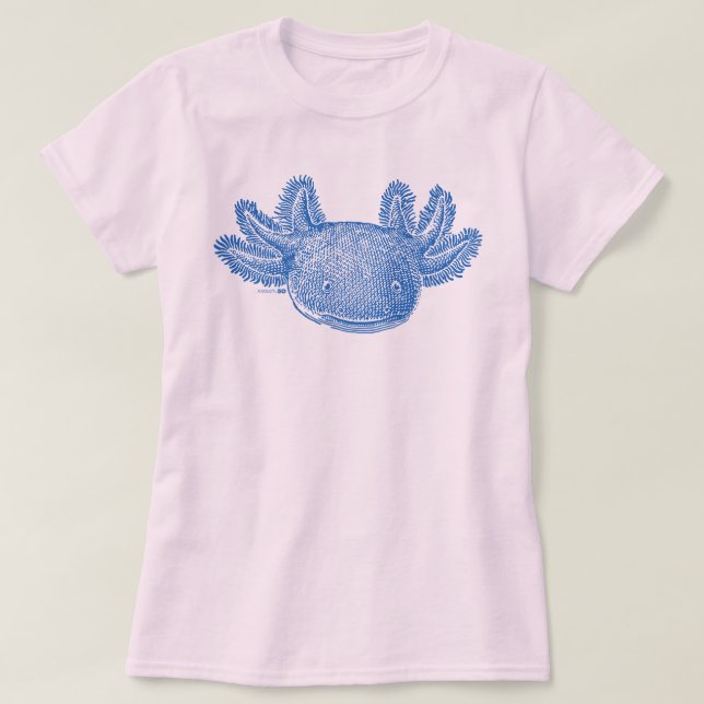 Camiseta Axolotl - AZUL (Frente do Design)
