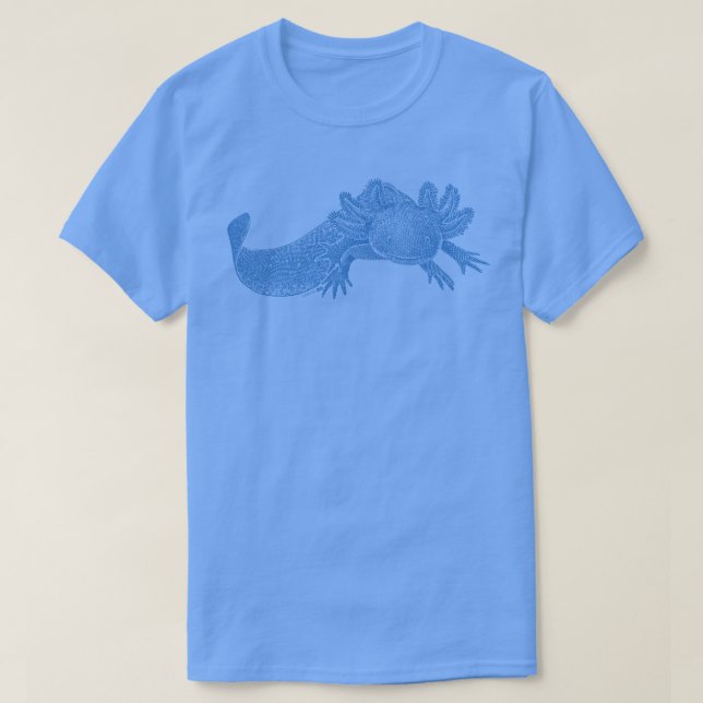 Camiseta Axolotl - AZUL (Frente do Design)