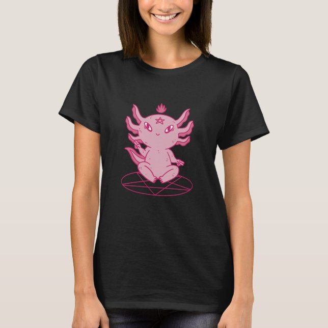 Camiseta Axolotl Baphomet Pagan Black (Frente)
