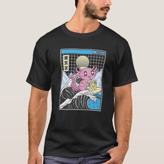 Camiseta Axolotl Bebendo Banana Milk Kanagawa Anime V (Frente)