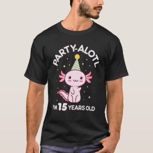 Camiseta Axolotl Birthday 15 Anos 15 Bday Party Hat S