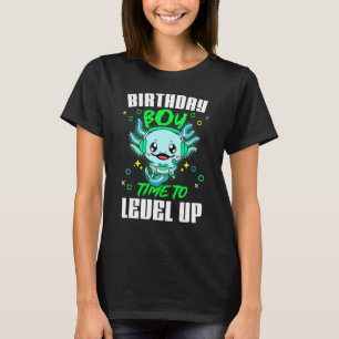 Camiseta Axolotl Birthday Boy Time to Level Up Video Game B