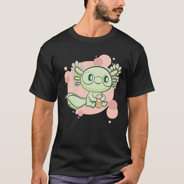 Camiseta Axolotl Boba Cute Anime Kawaii Pastel Gótico B (Frente)