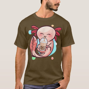 Camiseta Axolotl Boba Tea Funny Amphibian Bebendo Bubble T