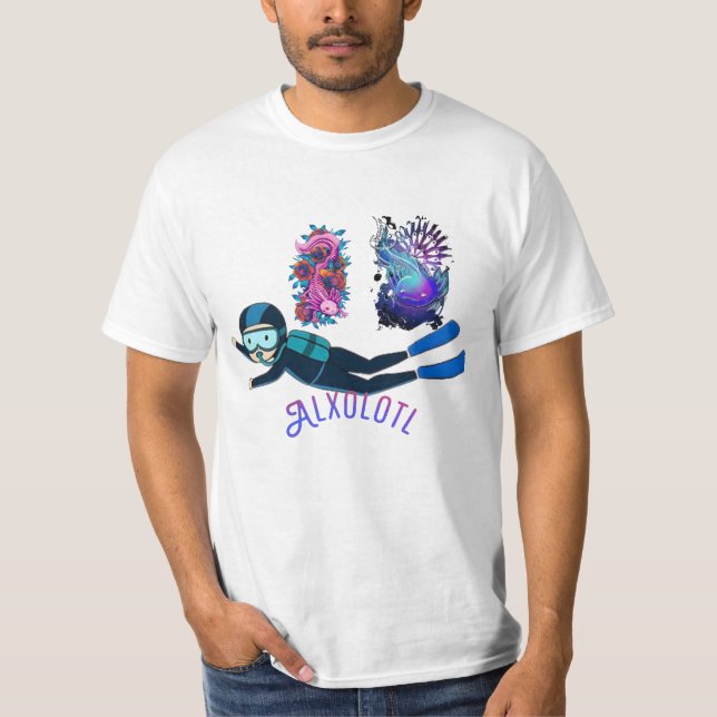 Camiseta Axolotl Bonita I Perguntas Axolotl Retro  (Frente)