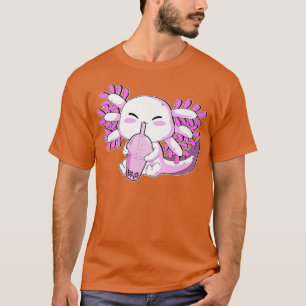 Camiseta Axolotl Bubble Boba Tea Para Mulheres Meninas Funn