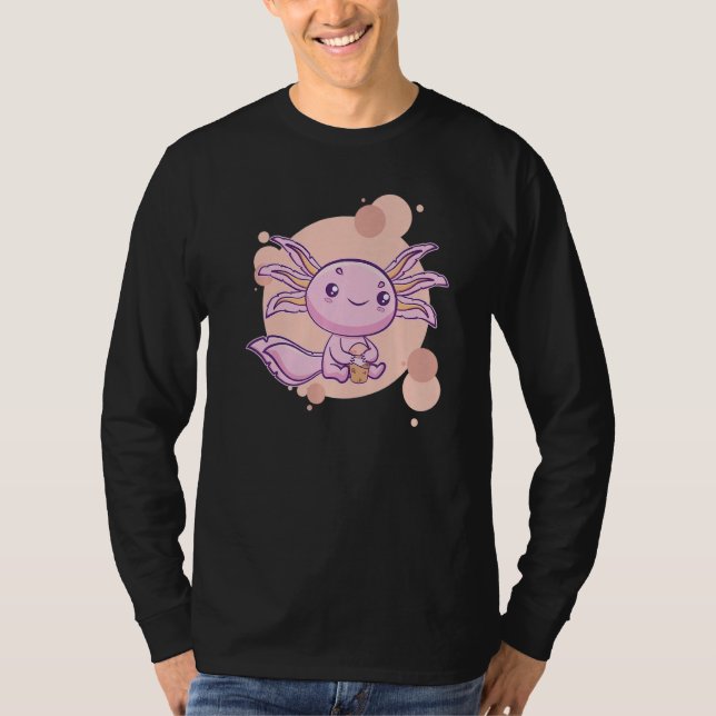 Camiseta Axolotl Bubble Tea Boba Ambystoma Mexicanum Walkin (Frente)