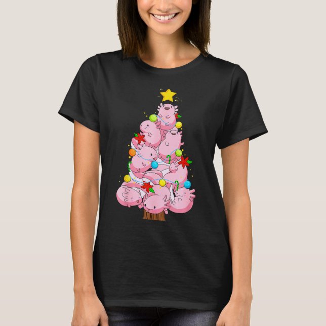 Camiseta Axolotl Christmas Tree Ornament Fish Axolotl Anima (Frente)