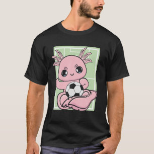 Camiseta Axolotl com futebol joga futebol