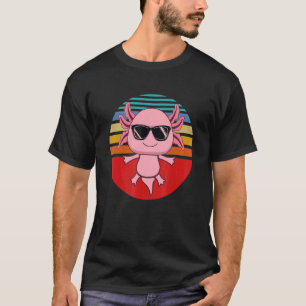 Camiseta Axolotl Com Óculos Legal De Sol Para Crianças