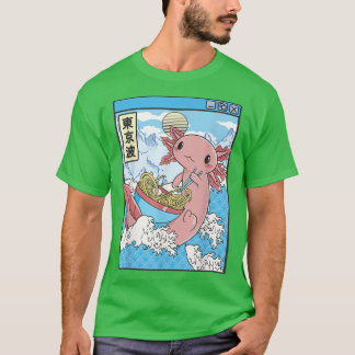 Camiseta Axolotl Comendo Ramen Japão Torna Anime Kawaii Vap