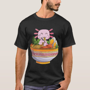 Camiseta Axolotl Comendo Ramen Noodles Kawaii Anime Gift Gi